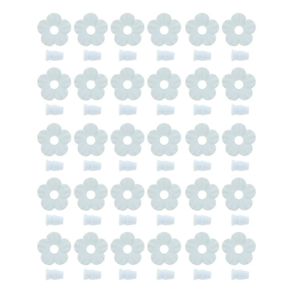 Unique Bargains 30 Pcs Hummingbird Feeder Parts Replacement Flowers for Hummingbird Feeder Pet Hummingbird Feeder Plastic Components Attracts Hummingbirds White