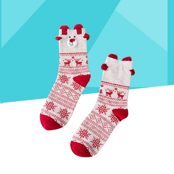 Raindrops Warm and Cozy Christmas Socks for Girls in Passionate Red Color Made of Premium Cotton Comfortable and Breathable Size Fits Most