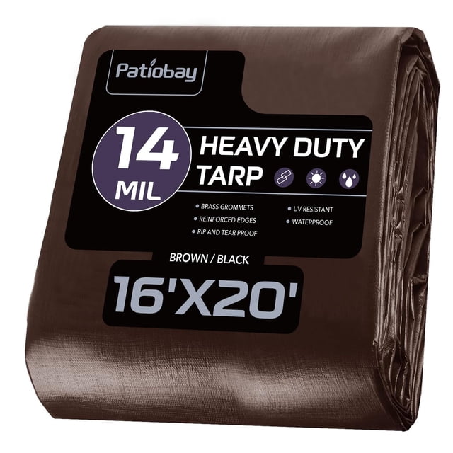 Lona Patiobay de 16 x 20 pies, 420D de grosor, impermeable, con ojales