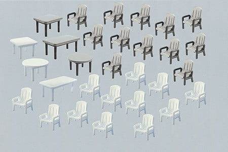 Faller 272441 Garden Chairs/Tables 30/N Scale Scenery and Accessories 