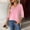Pink, variant on YHAJDS Shirts for Women Solid Color V Neck Button Down Long Sleeve Blouse Pullover