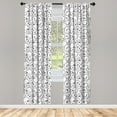 thumbnail image 3 of Ambesonne Black and White 4-Panel Curtains, Vintage Curlicues, 56"x63", Black and White, 3 of 5