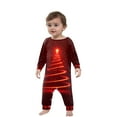 thumbnail image 2 of Family Matching Christmas Pajamas – matching family christmas pajamas – Matching Christmas Pjs for Family with Red Light-Up Christmas Tree Print Tops & Plaid Pants – Christmas family pajamas matching, 2 of 5
