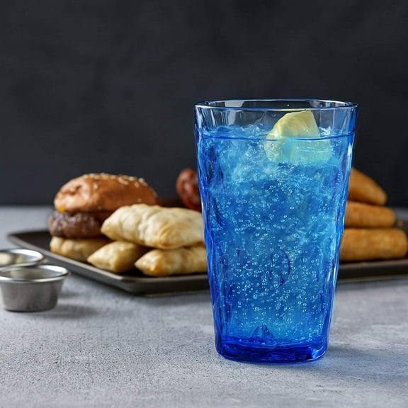 Polycarbonate Drinkware dia.3.5" h:5.5" 14 oz. Round Blue Polycarbonate High-Ball (Set of 6)