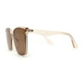 thumbnail image 3 of Womens Inset Lens Horn Rim Plastic Oversize Sunglasses Beige Brown, 3 of 4