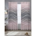 thumbnail image 2 of Gradient Pink Black Sheer Curtains 2 Panels Set Wave Line Dots Modern Abstract Simple Sheer Window Curtains Light Filtering Rod Pocket Voile Drapes for Bedroom Living Room 52"X108", 2 of 9
