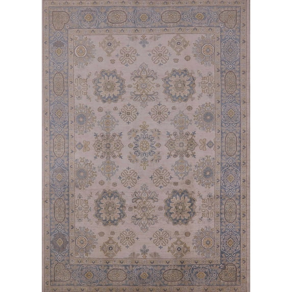 Ahgly Company Indoor Rectangle Mid-Century Modern Rose Purple Oriental Area Rugs, 7' x 10'