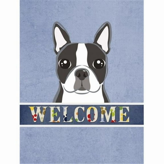 Caroline's Treasures BB1389CHF Boston Terrier Welcome Flag Canvas House Size , Large, multicolor