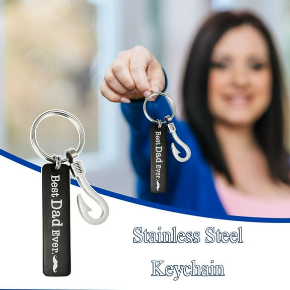 Teissuly Stainless Steel Fish Hook Keychain Best Gift For Father's Day