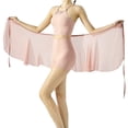 thumbnail image 4 of Women Sheer Dance Wrap Skirt with Adjustable Waist Ties Solid Color Ballet Shorts Skirt Over Scarf Dancewear for Leotard, 4 of 8