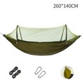 thumbnail image 4 of Tignapoo Portable Double Hammock with Mosquito Net, 260x140cm Army Green, Quick-Open Design, Durable Nylon, Holds Up to 330lb, Includes Ropes and Safety Buckles, Ideal for Outdoor Adventures, 4 of 6