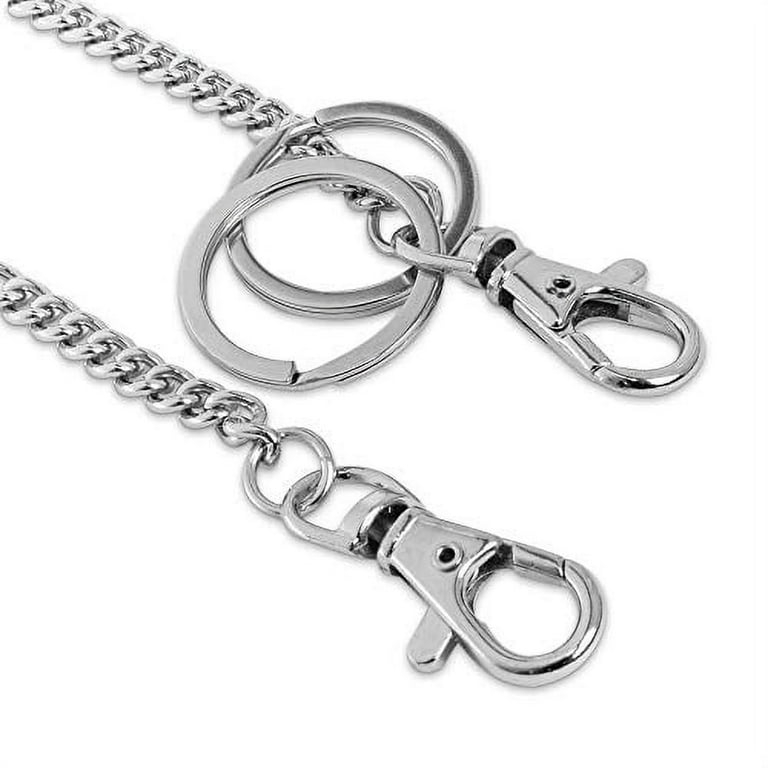 Super Z Outlet 18 Silver Nickel Plated Pocket Keychain String with Both  Ends Lobster Claw Clasp