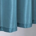 thumbnail image 2 of Sapphire Home 2 Panel Faux Silk Solid Curtain Drapes with Rod Pocket 54" Total Width by 36" L, Solid Color Curtain Panels for Any Bedroom or Patio Door - Semi Sheer Panels, Myra 36" - Turquoise, 2 of 4