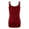 thumbnail image 5 of AOMPMSDX Tank Tops Women Solid Color V Neck Vest Tshirt Topgreat Daily Wear For Women 2024 Wardrobe Red Dressy Casual Cami Blouse L, 5 of 6