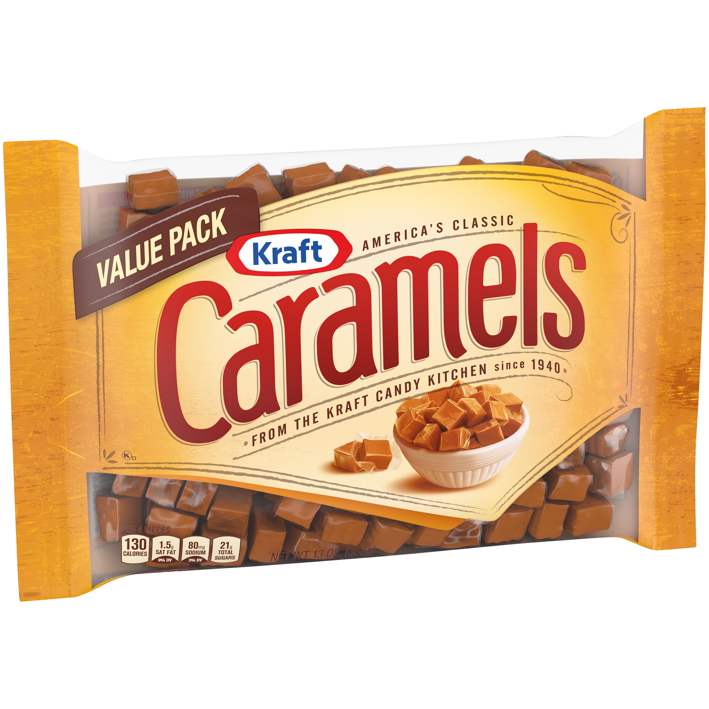 Kraft Caramels Individually Wrapped Candy, 13 oz Bag