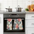 thumbnail image 4 of Yayeee 100% Cotton Hand Towels for Bathroom 16" x 28" Soft Absorbent Kitchen Towel, Red Flowers Pattern, 4 of 7
