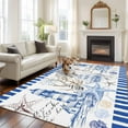 thumbnail image 3 of 6x9 Area Rugs for Living Room, Coastal Blue Non Slip Area Rugs for Kitchen Bedroom Entryway, Ocean Nautical Lighthouse Starfish Anchor Washable Carpet Runner Rug Floor Mats for Bedroom Home Decor, 3 of 9