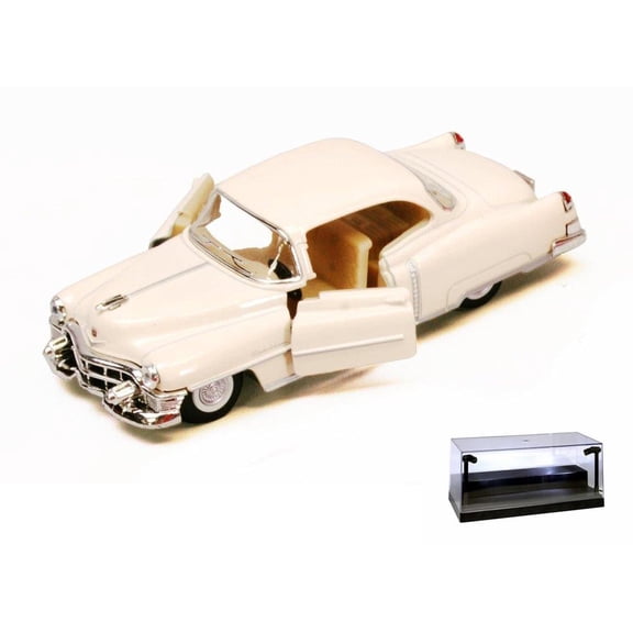 Diecast Car w/LED Display Case - 1953 Cadillac Series 62, Ivory - Kinsmart 5339D - 1/43 scale Diecast Model Toy Car