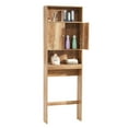 thumbnail image 6 of Over The Toilet Storage, 77" Over The Toilet Storage Cabinet  with Double Door Cabinet, Taller Bathroom Organizer with Open Shelves, Bathroom Space Saver Organizer Above Toilet, 6 of 6