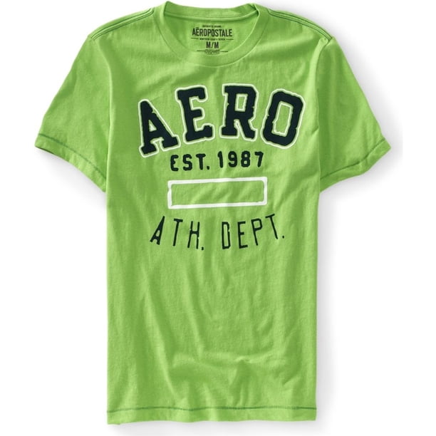 Aeropostale Hombre Aero Ath. Camiseta gráfica del departamento, verde, extragrande