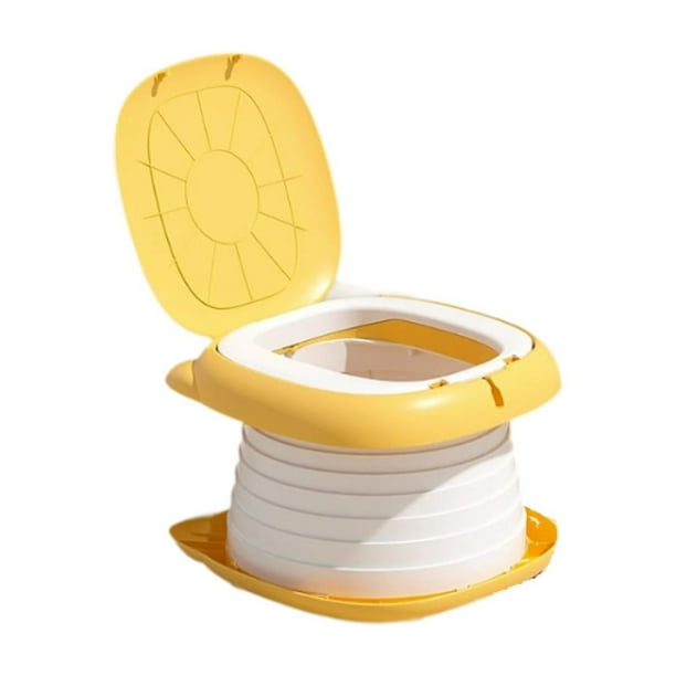 Asiento de inodoro para niños, inodoro infantil, protección contra salpicaduras, almacenamiento, orinal grueso plegable, orinal para parque, sala de naranja