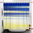 thumbnail image 5 of Tchckioa Gradient Striped Shower Curtain for Bathroom,72x72 Inch Waterproof Hooks Bath Curtain Decor,Blue Yellow, 5 of 6