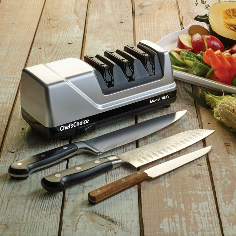Chef'sChoice Edgecraft Model E315 Professional Electric Knife Sharpener,  2-stage 15-degree Dizor, In Gray (she315gy11) in the Sharpeners department  at