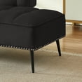 thumbnail image 6 of GZXS Modern Velvet Bench with Back and Rotating Side Table, 54" Upholstered Seating Sofa with Wood Frame and Metal Legs, 500lbs Weight Capacity, Black, 6 of 10