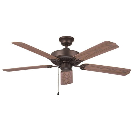Oak Blades Light Kit - Craftmade WOD52ABZ5X Enduro 52 inch Aged Bronze with Weathered Oak ABS Blades Outdoor Ceiling Fan in Light Kit Sold Separately