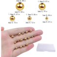 thumbnail image 4 of 250pcs Golden Plated Smooth Round Ball Spacer Beads Brass Rondelle Loose Beads with A Plastic Box for DIY Bracelet Necklace Earrings Jewelry Making, 5 Sizes, 4 of 8