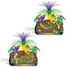 Club Pack of 12 Purple, Green and Gold Metallic Mardi Gras Float Table Centerpieces 12.75"