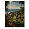 thumbnail image 3 of Designart "Paradise Pastoral Coastal tropical Tropical painting I" Nautical & Beach Print on Natural Pine Wood, 3 of 5