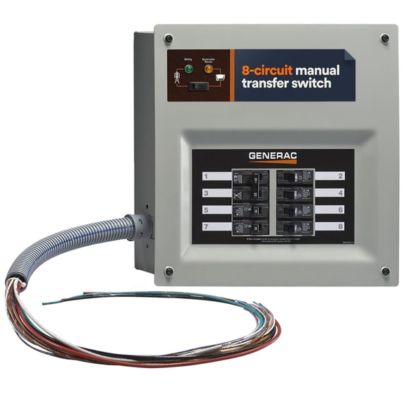 Interruptor de transferencia para generador Generac HomeLink de 30 amperios, 8-10 circuitos