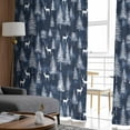 thumbnail image 4 of Navy Blue Christmas Sheer Curtains 84 Inches Long 2 Panels Set, Window Sheer Curtains for Living Room/Bedroom, Xmas Tree Elk Christmas Light Filtering Rod Pocket Curtain 52'' x 84'' x 2, 4 of 7