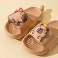 thumbnail image 3 of Zapatillas de baño de carpincho para niños, cómodas zapatillas de baño con dibujos animados para niños y niñas, 3 of 9