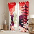 thumbnail image 3 of Homewish Tokyo Mount Fuji Black Out Curtains for Teens, Japanese Blossoms Flower Curtains Pack of 2 (42x63 Each), Red Pink Bedroom Curtains, Curtains Blackout Decor, 3 of 6