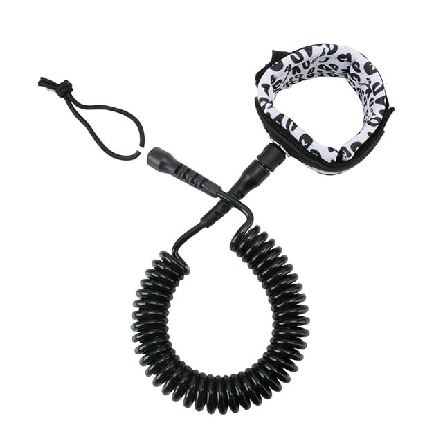 Correa para tabla de surf de 10 pies, cuerda para tabla de remo, portátil con lazo para pie, cuerda para pie de pierna de resorte en espiral de TPU de Negro shamjiam Correa de tabla de surf