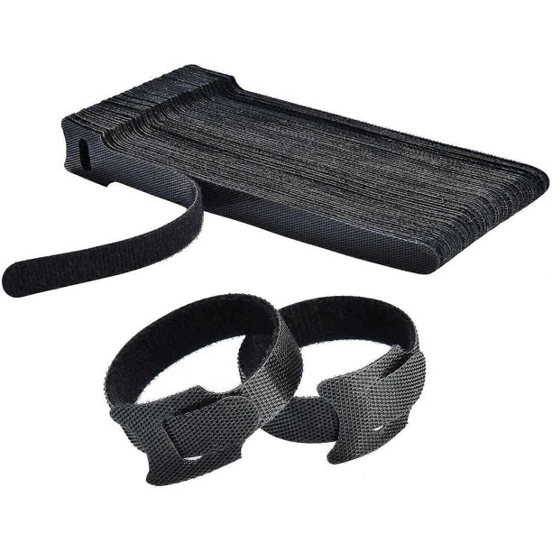 KAIYANG 60 bridas de sujeción reutilizables, bridas de primera calidad ajustables de 6 pulgadas, correas de gestión de cables de tela de microfibra, organizador de cables con bucle de gancho, bridas d