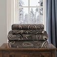 thumbnail image 5 of Superior 4-Piece Retro Charcoal Paisley Cotton Flannel Sheet Set, Full, 5 of 6