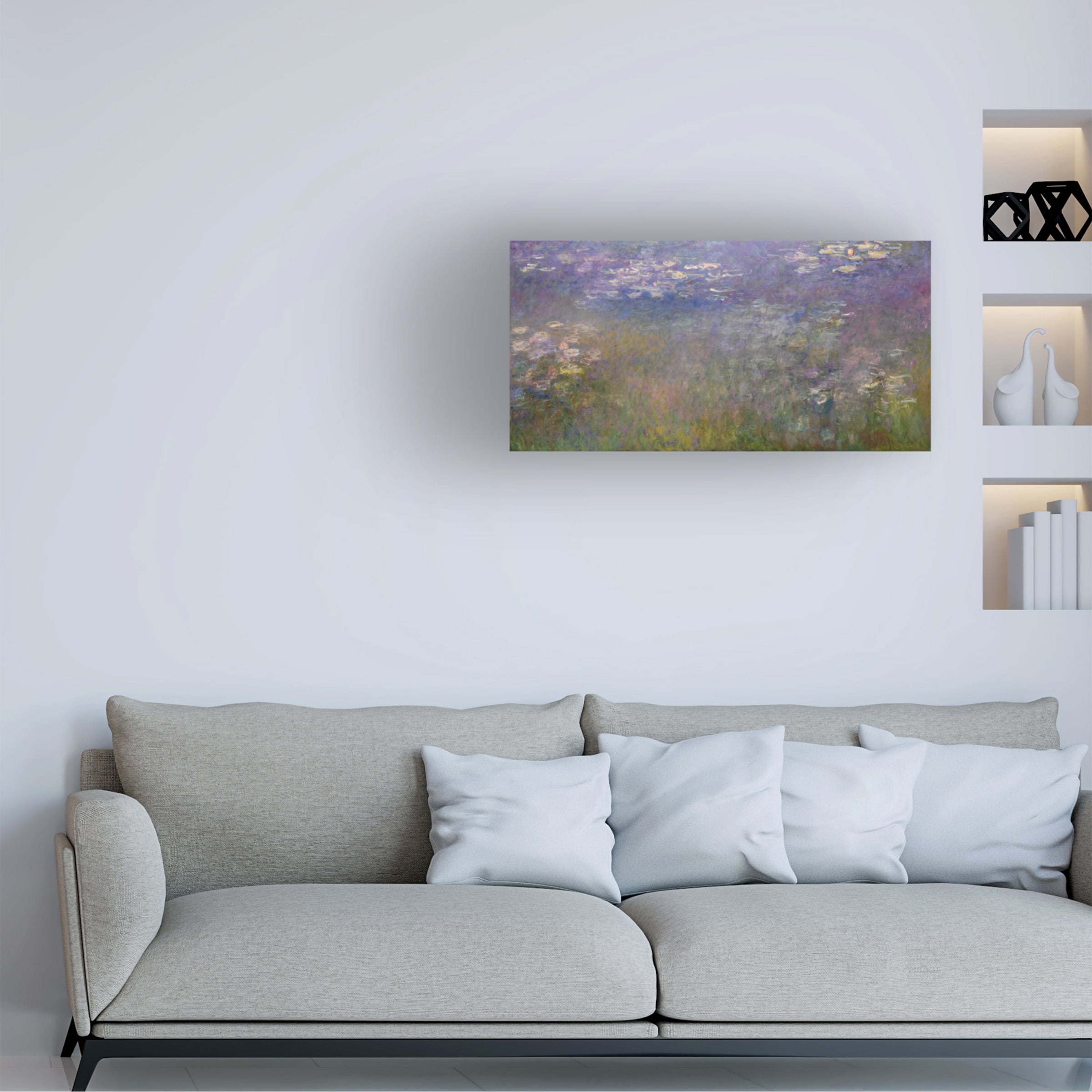 Trademark Fine Art Monet Water Lillies 2 Canvas Wall Art - 16x32