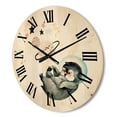 thumbnail image 3 of Designart 'Little Penguin With Planets and Stars I' Farmhouse Wood Wall Clock, 3 of 5