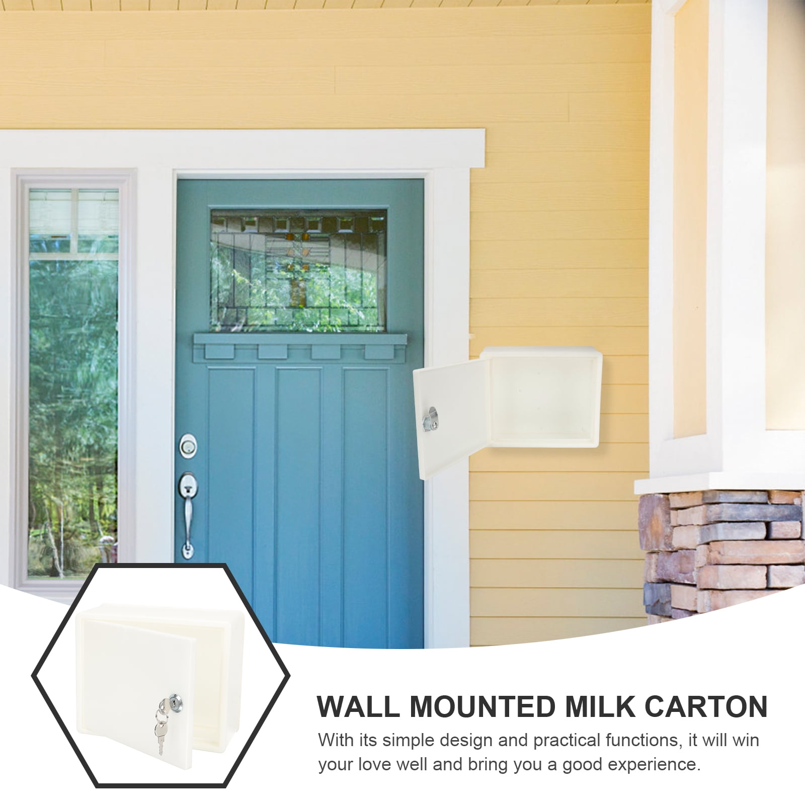 Door Milk Box Lockable Mailbox Locking Mailboxes Locked Small Posts for outside