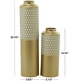 thumbnail image 3 of CosmoLiving by Cosmopolitan 22"W, 14"H Honeycomb Light Gray Metal Vase, Set of 2, 3 of 7