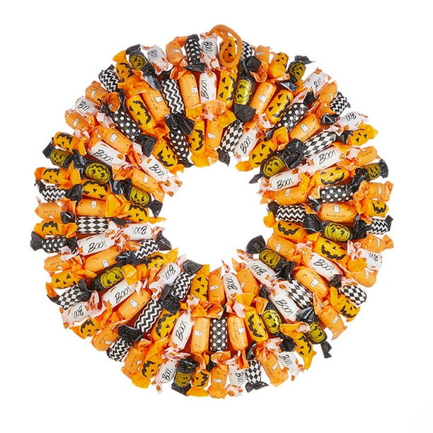 Raz Imports Halloween Party 20 Halloween Candy Wreath Walmart Com Walmart Com