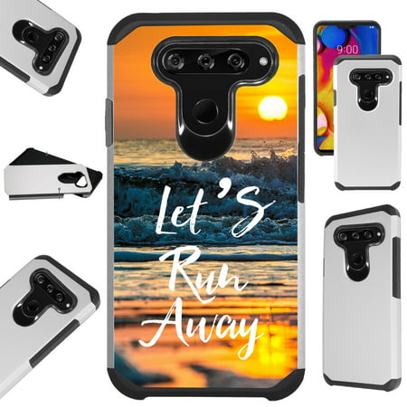 Compatible For LG V40 ThinQ Case Hybrid TPU Fusion Phone Cover (Lets Run (Best Way To Run With Phone)