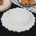 thumbnail image 2 of Nvzi 150 piezas de papel absorbente de aceite para alimentos fritos, 6,49 pulgadas, desechable, de encaje blanco, para bocadillos, papel para hornear, para alimentos fritos, pizzas, postres (blanco), 2 of 5