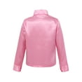 thumbnail image 2 of Yhong Kids Boys Long Sleeves Glitter Spread Collar Shirt Top for Choir Jazz Hip Hop Dance Stage Pink 160, 2 of 7