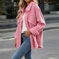 thumbnail image 5 of Zefriona Womens Fringe Denim Jacket Long Sleeve Button Front Jean Coat Top Pink Size L, 5 of 7