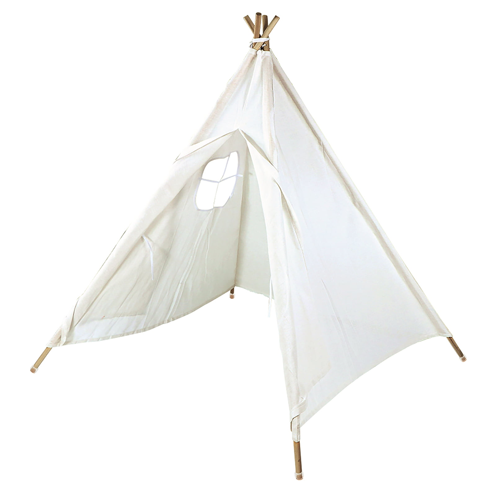 Large Canvas Teepee Adult and Kids Indian Tent Wigwam Indoor Outdoor Play House 