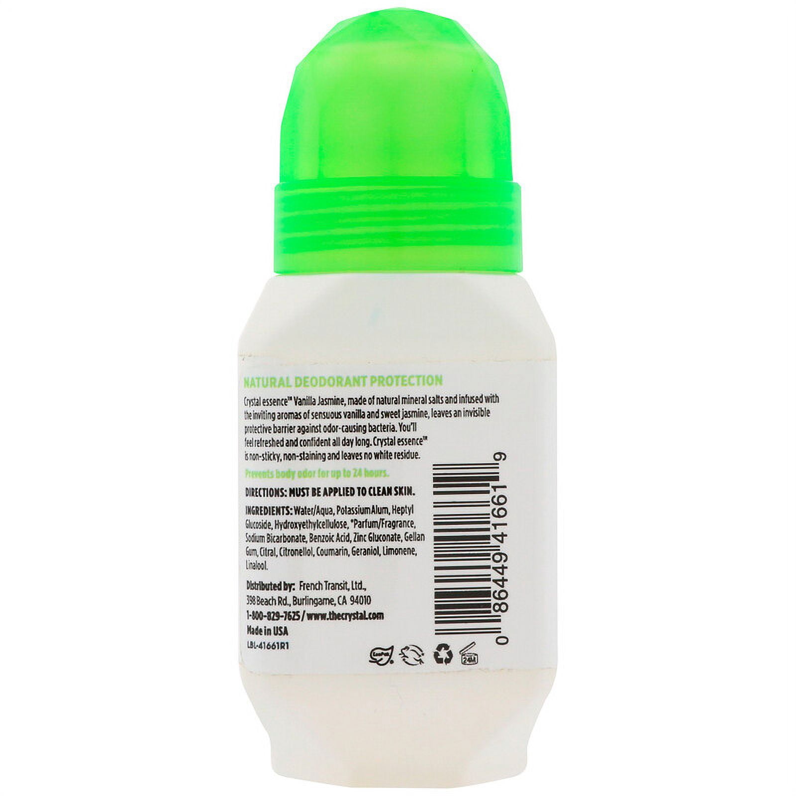 Crystal Essence Mineral Deodorant Roll On Vanilla Jasmine - 2.25 fl. oz. by Crystal Body Deodorant (pack of 4)